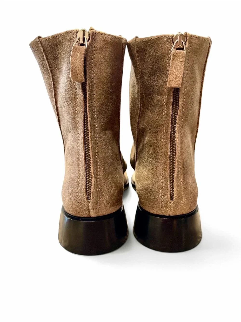 Steve Madden Nexie Bootie Suede Size 11 Taupe Back Zipper Almond Toe New
